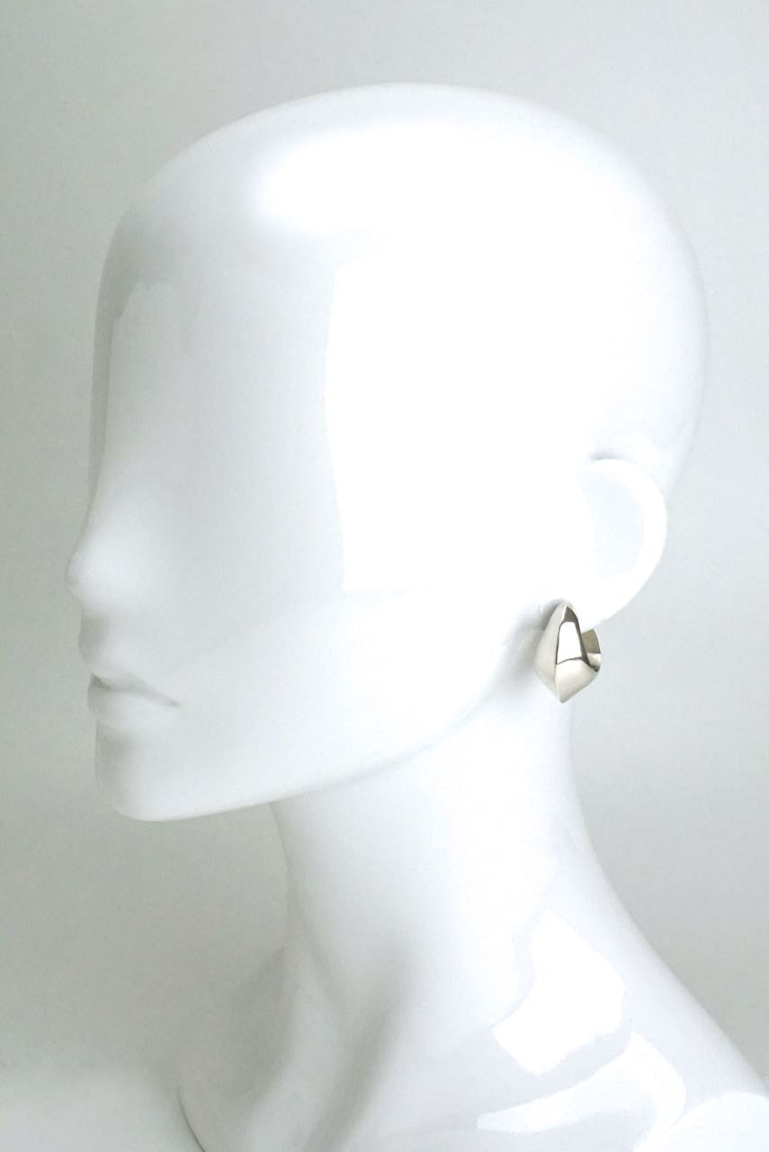 Georg Jensen silver domed hoop ear slings - design 126