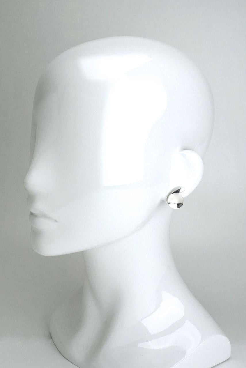 Vintage Anton Michelsen Silver Paisley Clip Earrings