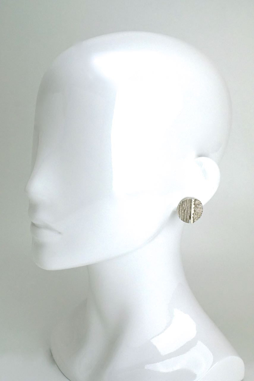 Knud Andersen silver textured clip earrings