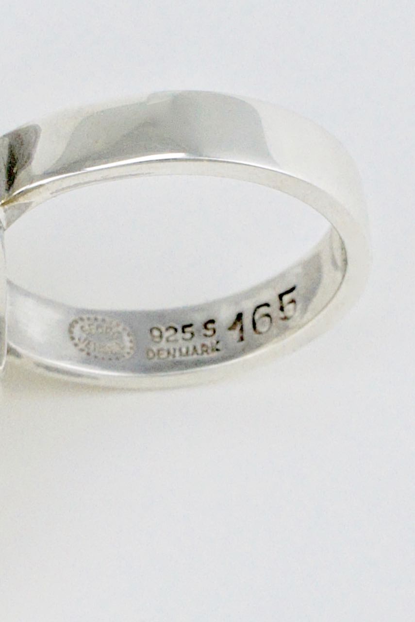 Vintage Georg Jensen Sterling Silver Floral Enamel Ring - Astrid Fog - Design 165