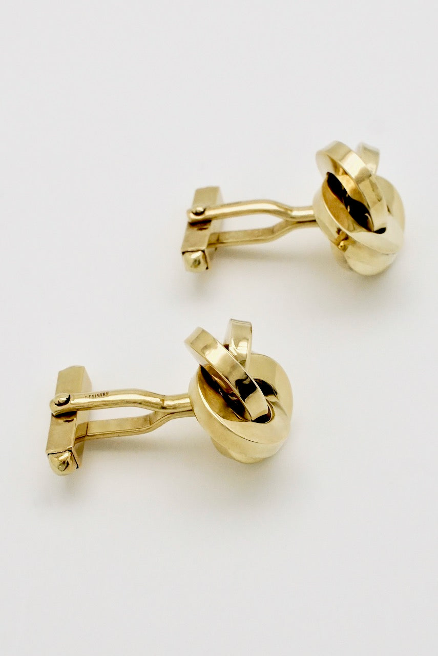 Vintage German 14k Gold Knot Cufflinks - 1970s