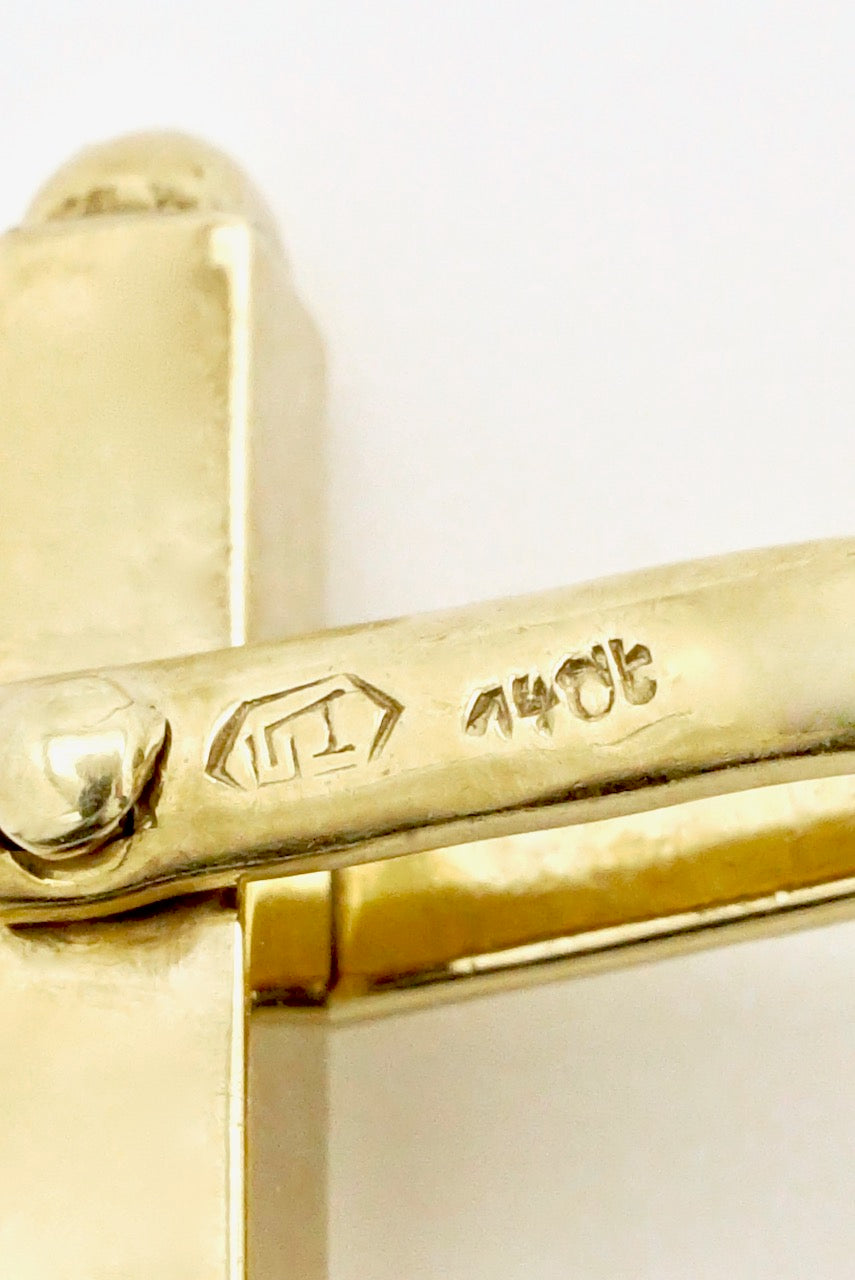 Vintage German 14k Gold Knot Cufflinks - 1970s