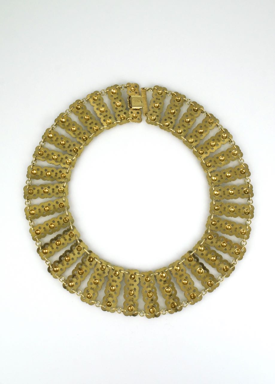 David Andersen silver and enamel pearl collier necklace 1950s