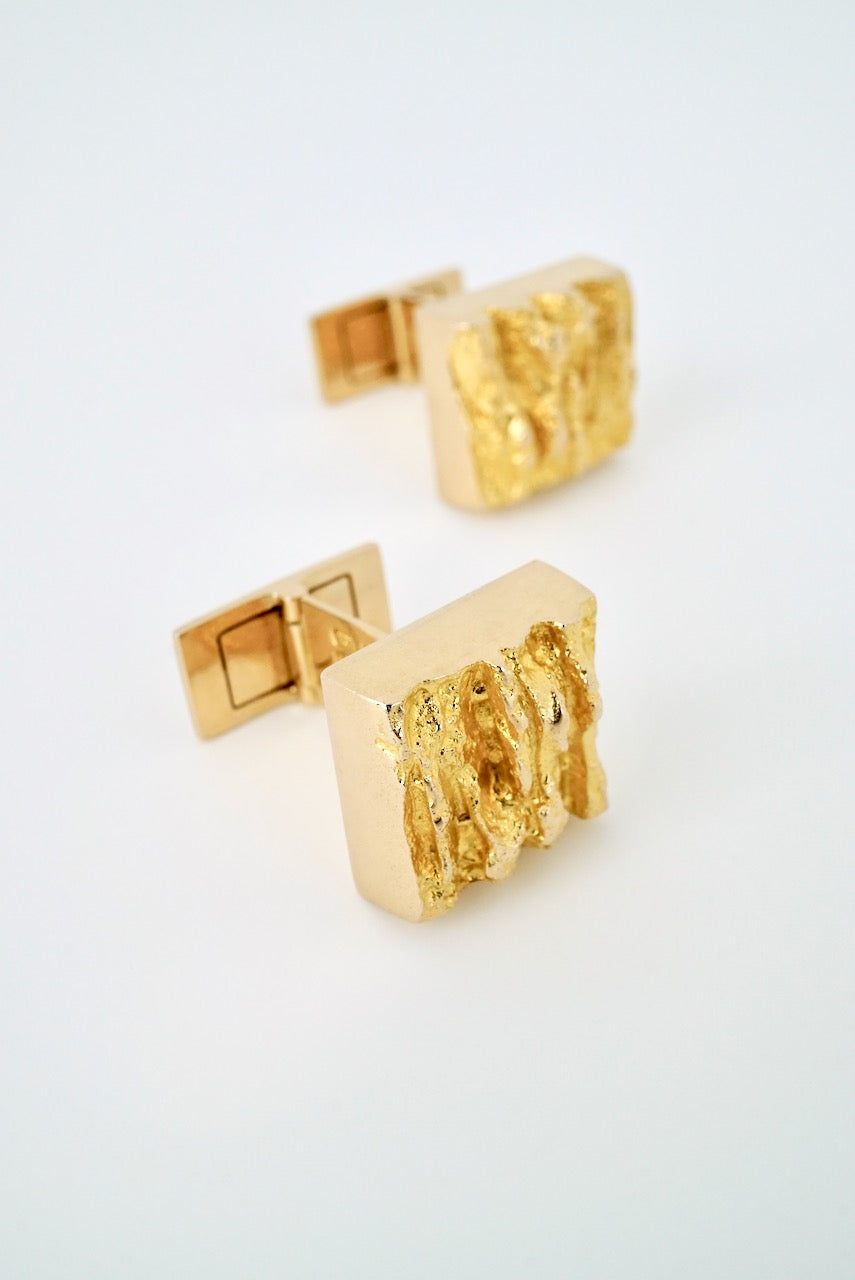 Vintage Lapponia 14k Yellow Gold Cufflinks - Bjorn Weckström