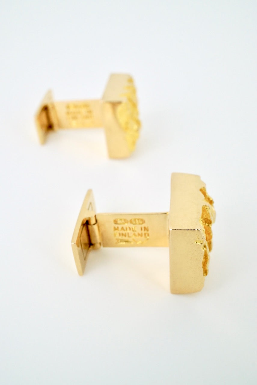 Vintage Lapponia 14k Yellow Gold Cufflinks - Bjorn Weckström