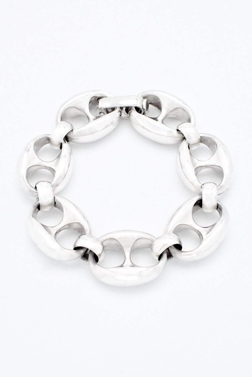 Vintage Spanish Sterling Silver Mariner Link Bracelet Joachim S'Paliu 1970s