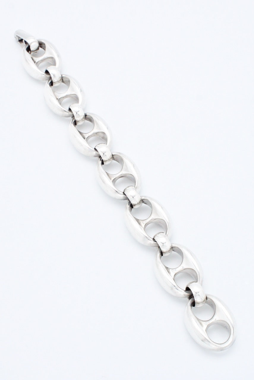 Vintage Spanish Sterling Silver Mariner Link Bracelet Joachim S'Paliu 1970s