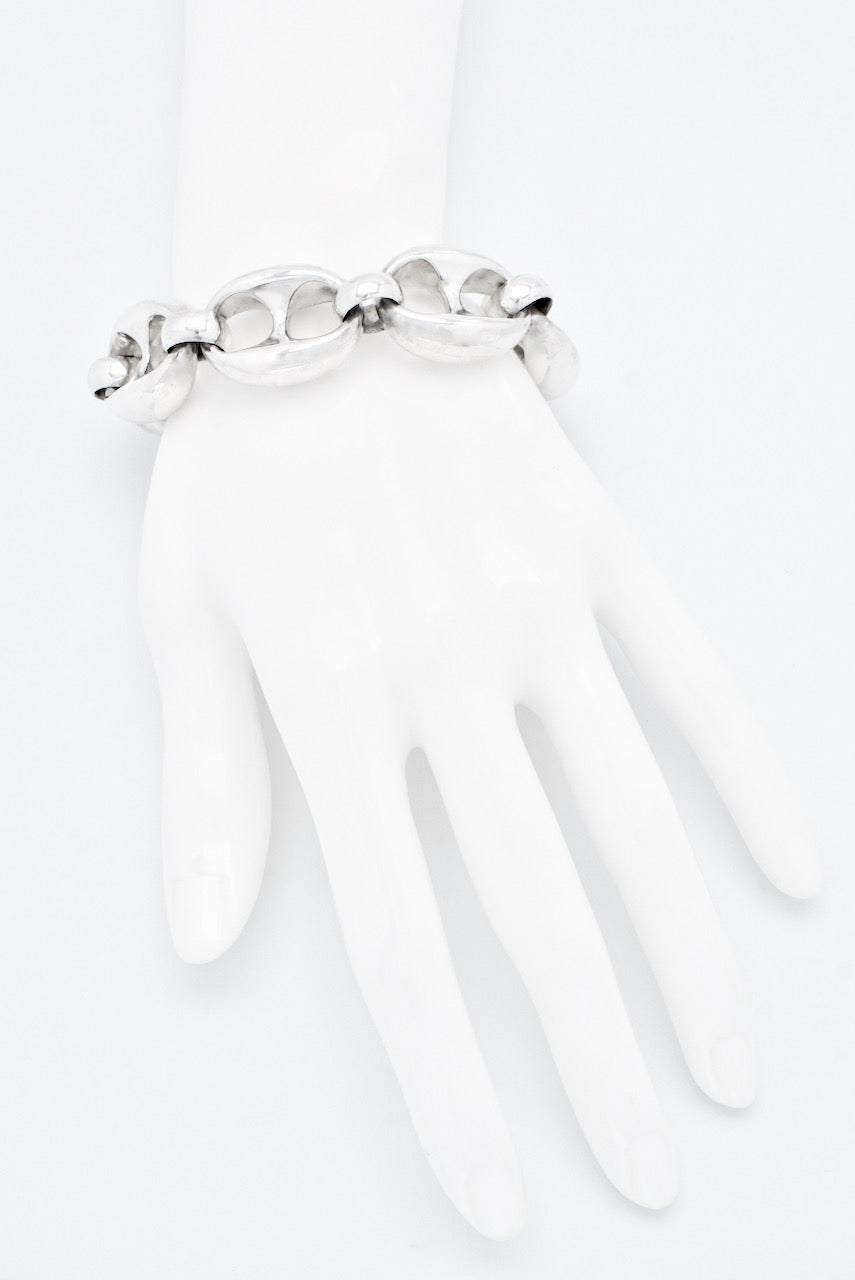 Vintage Spanish Sterling Silver Mariner Link Bracelet Joachim S'Paliu 1970s