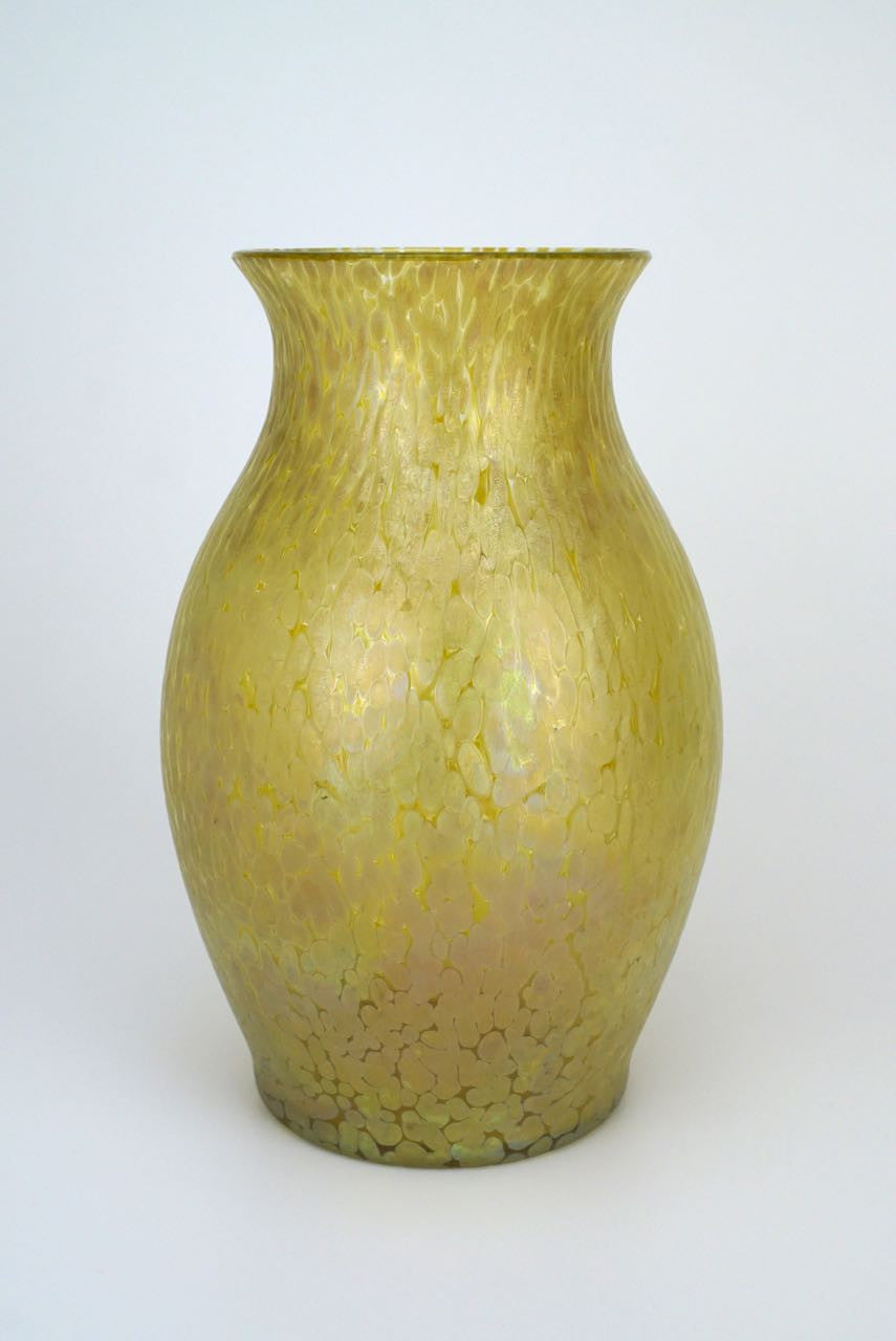 Loetz Candia Papillon iridescent yellow vase