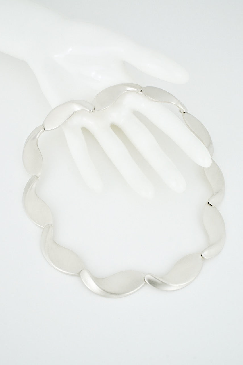 Vintage Georg Jensen Sterling Silver Modernist Leaf Necklace