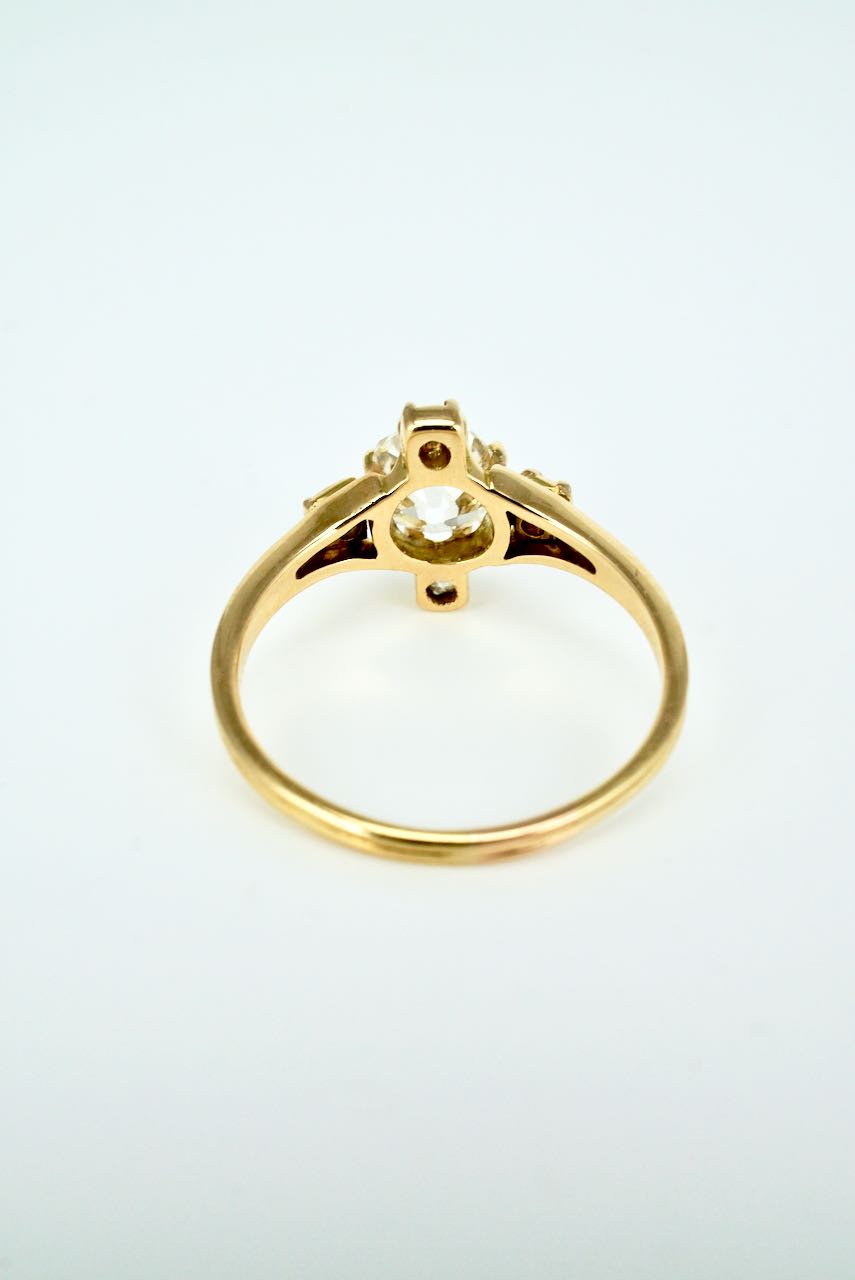 Antique Victorian 18k Yellow Gold Diamond Cluster Ring 1893 England