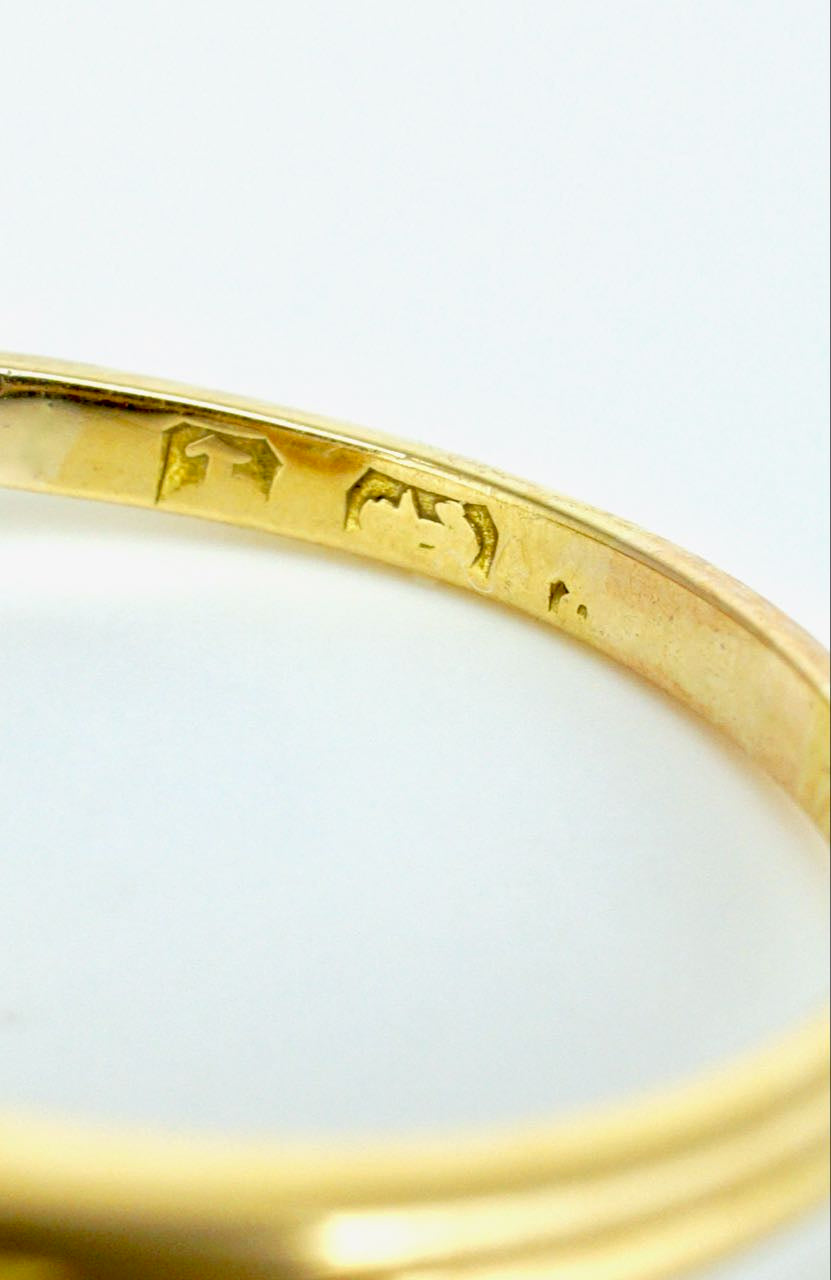 Antique Victorian 18k Yellow Gold Diamond Cluster Ring 1893 England