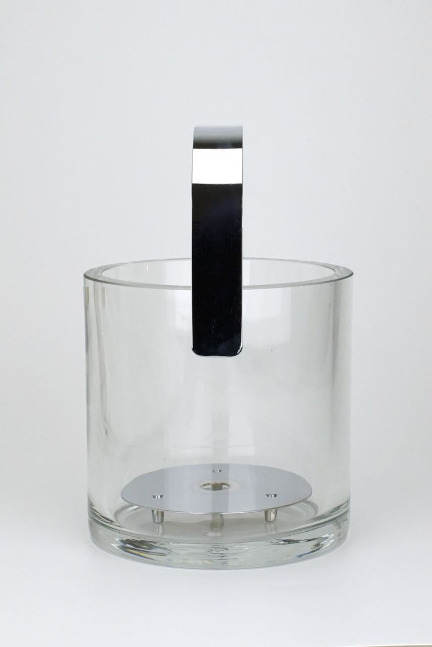 Orrefors glass ice bucket and tongs
