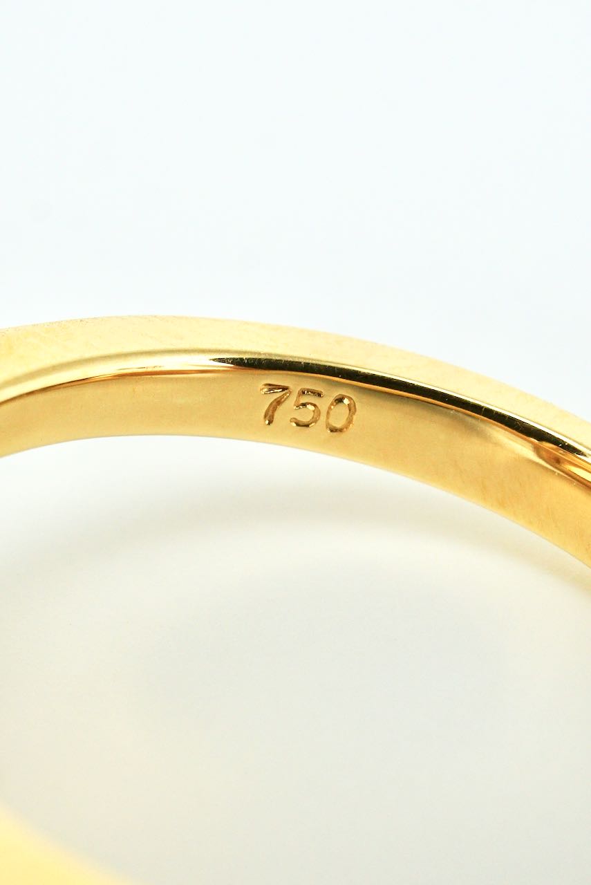 Vintage 18K Yellow Gold Square Citrine Diamond Ring