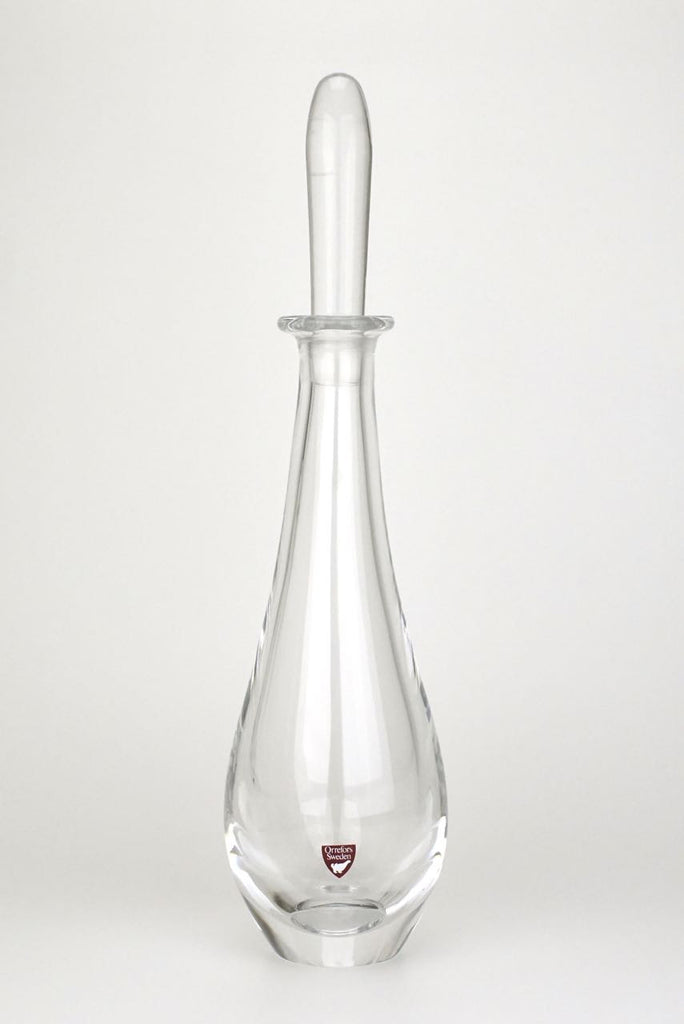Vintage Orrefors crystal drop shape decanter