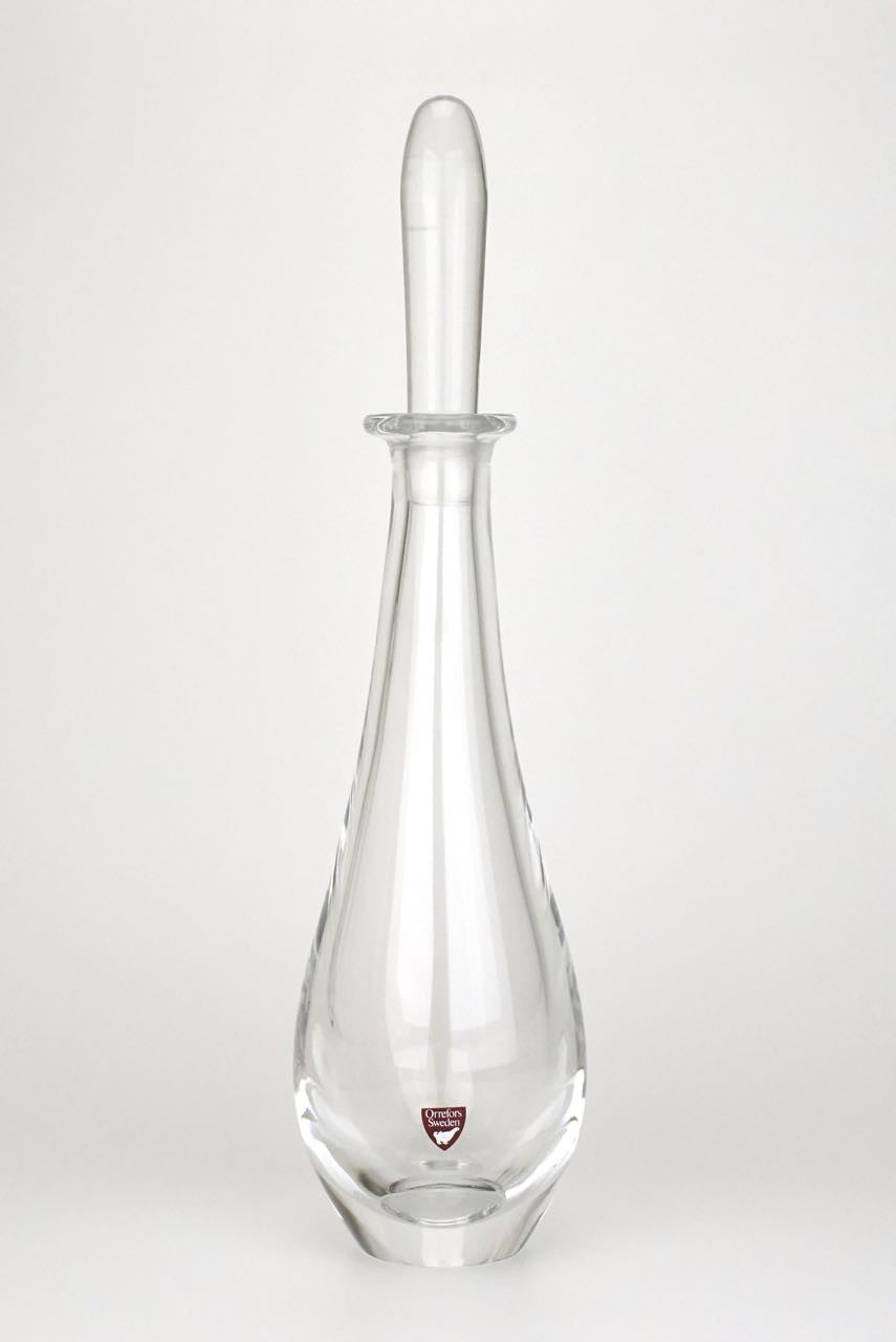 Vintage Orrefors crystal drop shape decanter