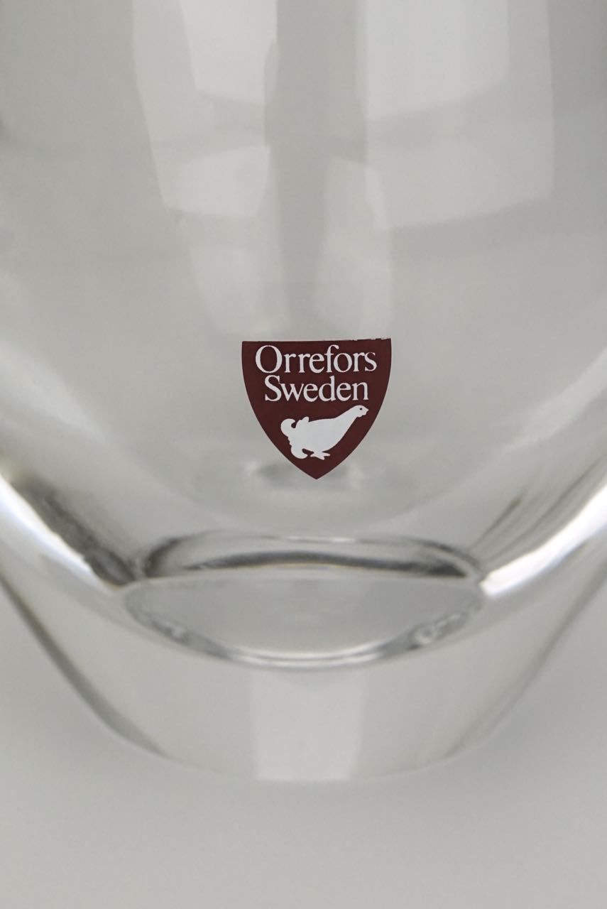Vintage Orrefors crystal drop shape decanter