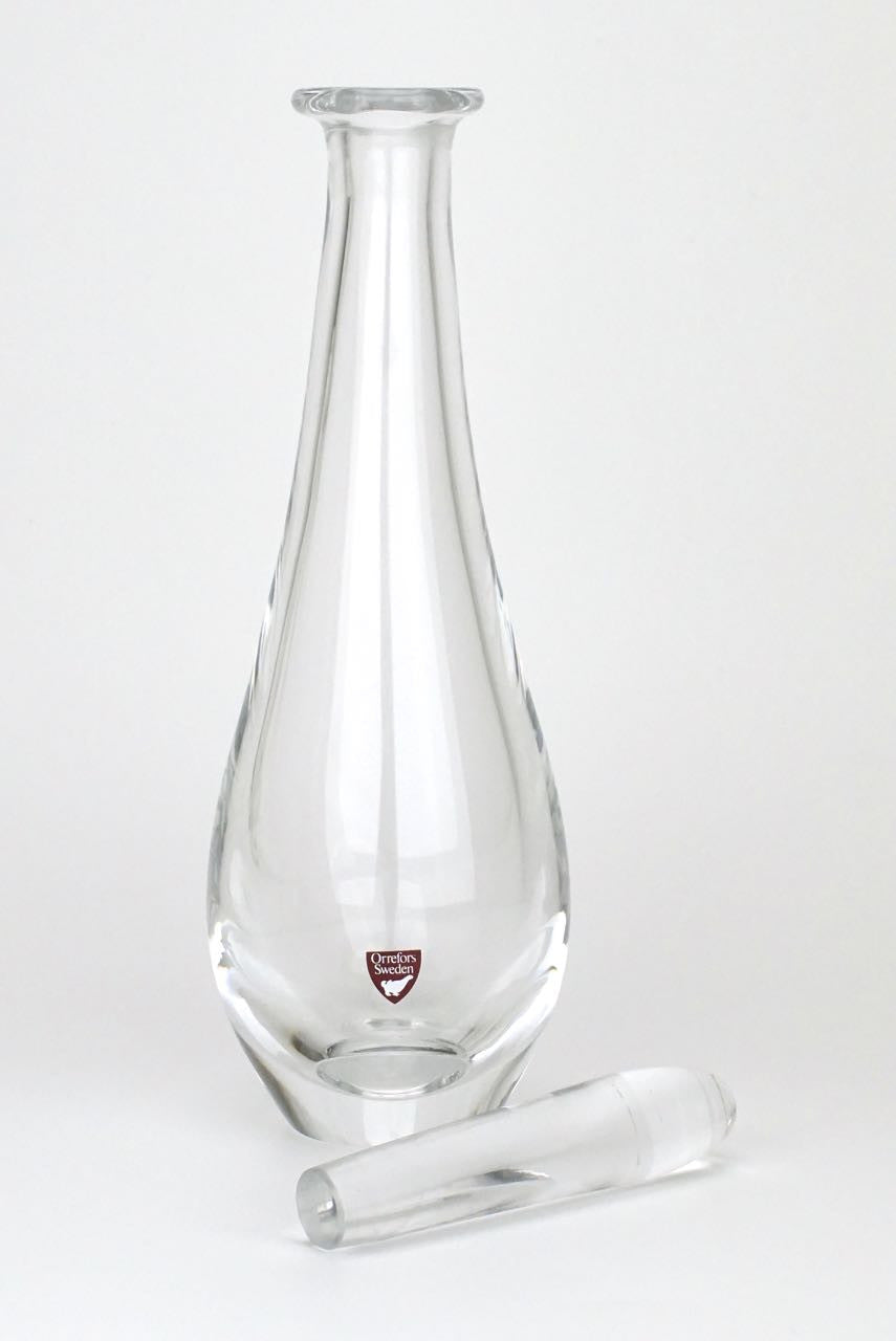 Vintage Orrefors crystal drop shape decanter