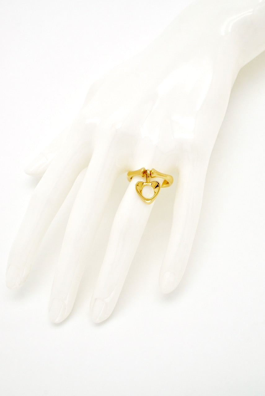 Vintage Georg Jensen 18k Yellow Gold Dashing Heart Ring - design Henning Koppel