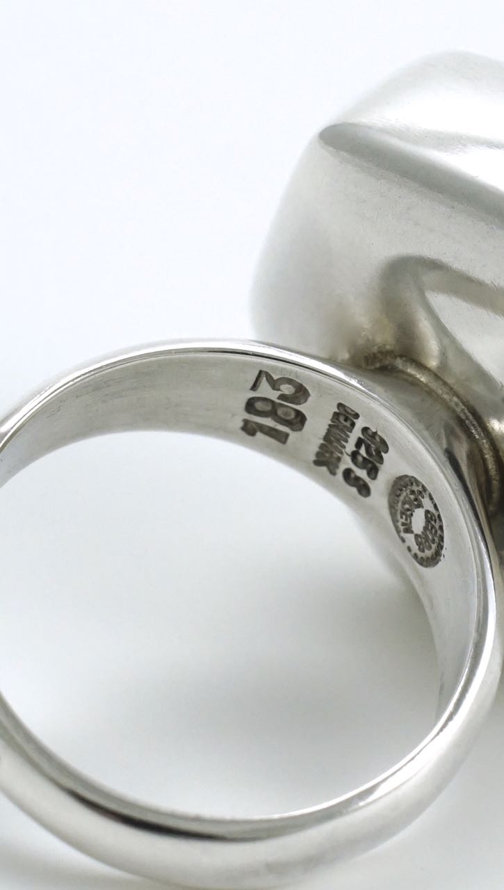 Georg Jensen solid silver six sided ring - design 183 1970s
