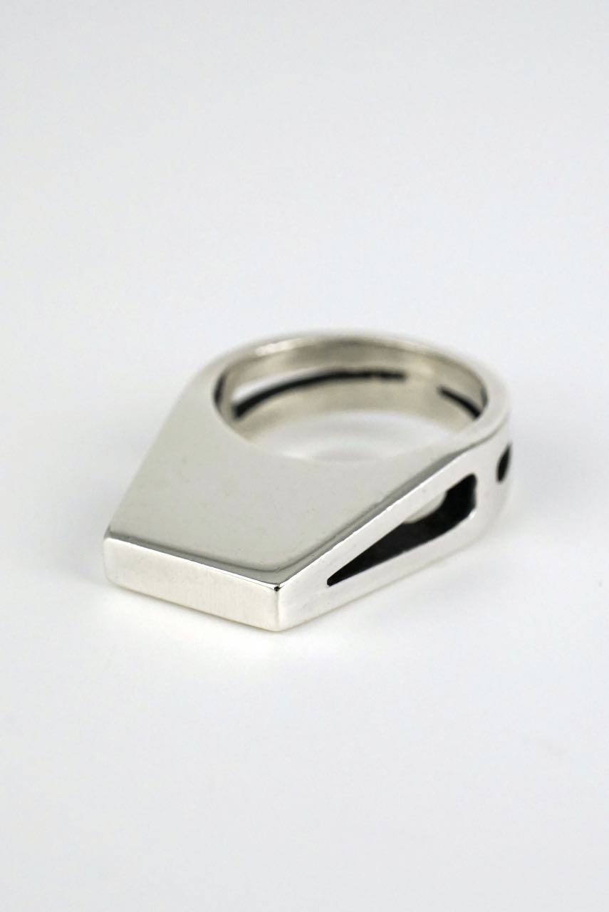 Andreas Mikkelsen Silver Modernist Architectural Ring 1970s