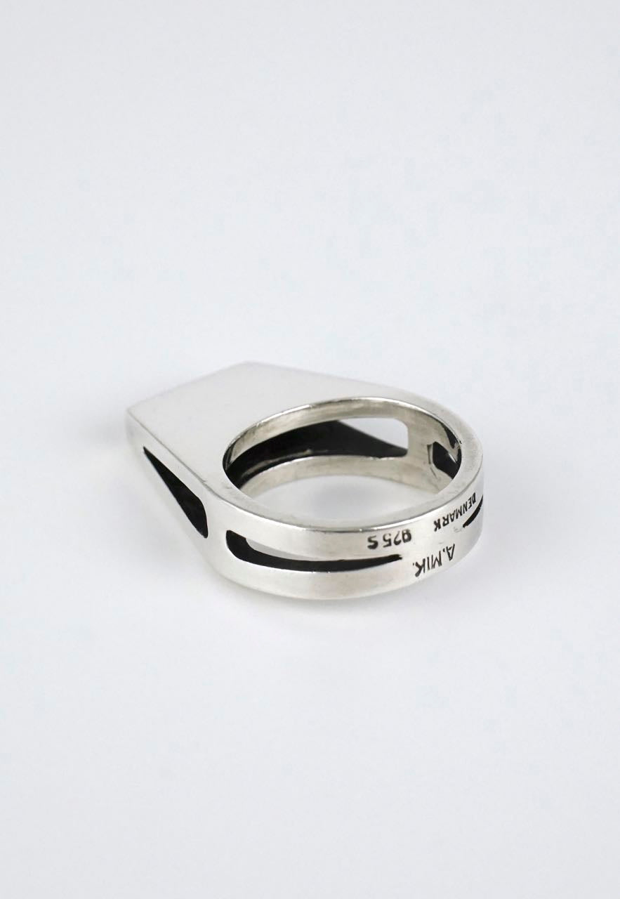 Andreas Mikkelsen Silver Modernist Architectural Ring 1970s