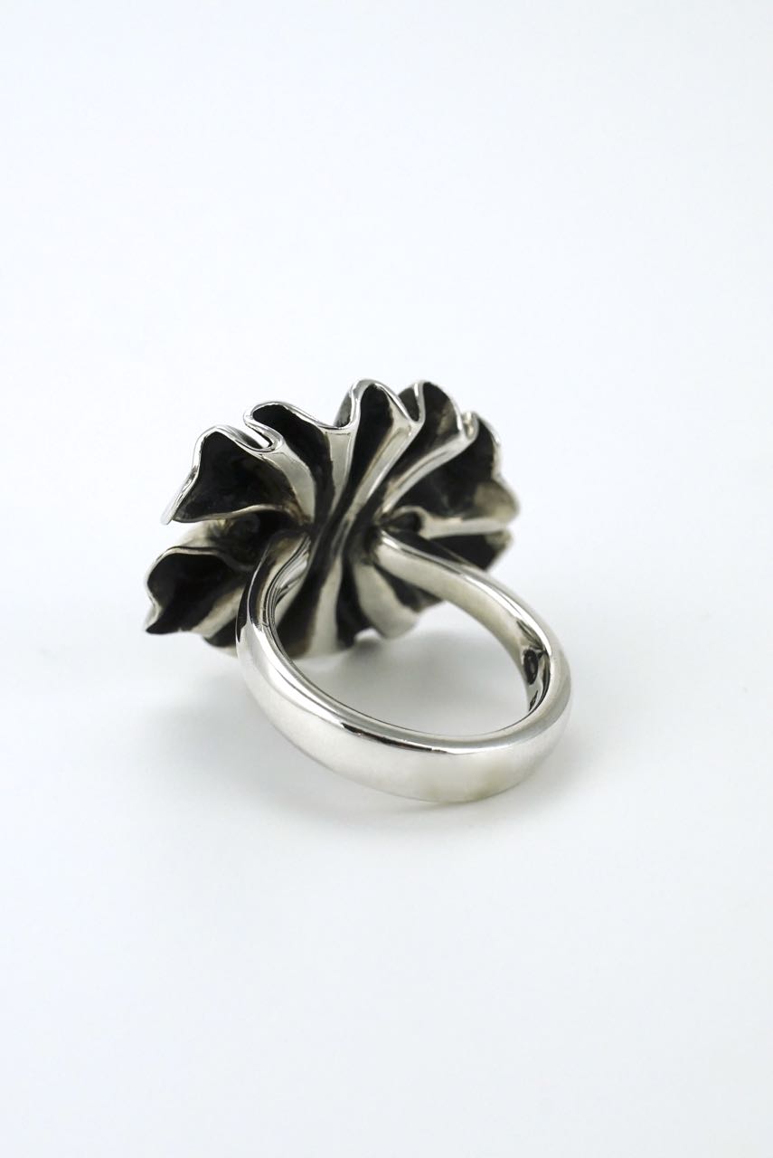 Georg Jensen silver and gold modernist bow ring - design 400 Lene Munthe
