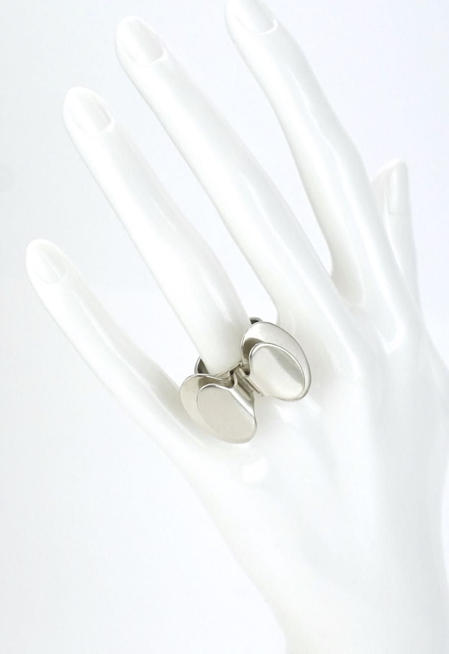 NE From Danish silver modernist butterfly ring 1970s