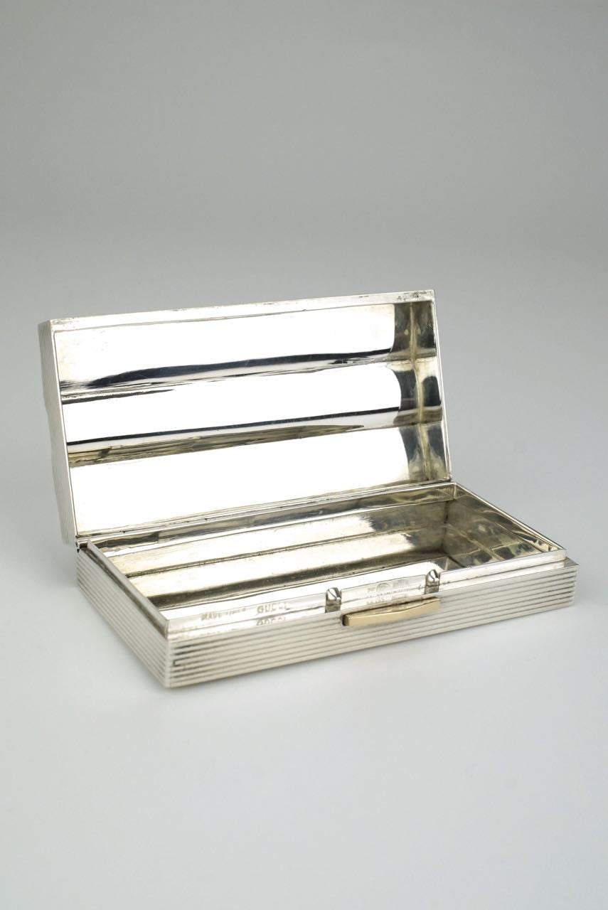 Silver Gucci striped table box - 1960s