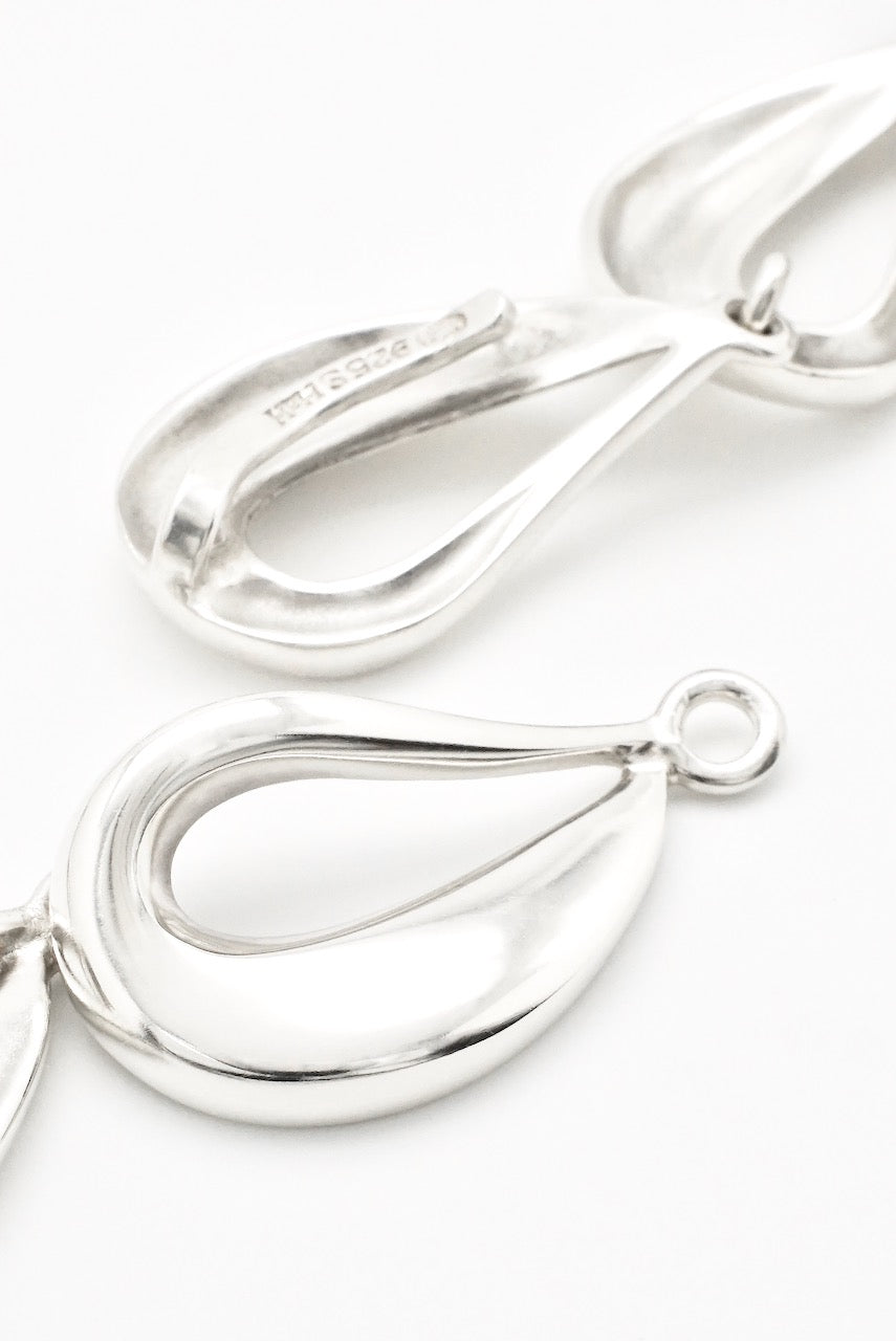Vintage Georg Jensen Sterling Silver Open Drop Link Necklace - Hans Hansen