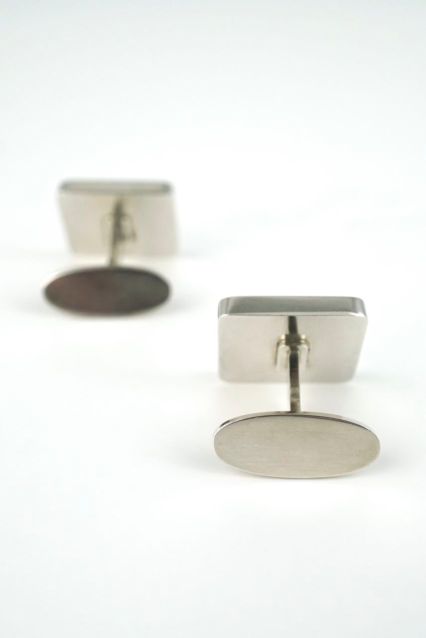 Georg Jensen silver enamel dot "Domino" cufflinks - design 93A