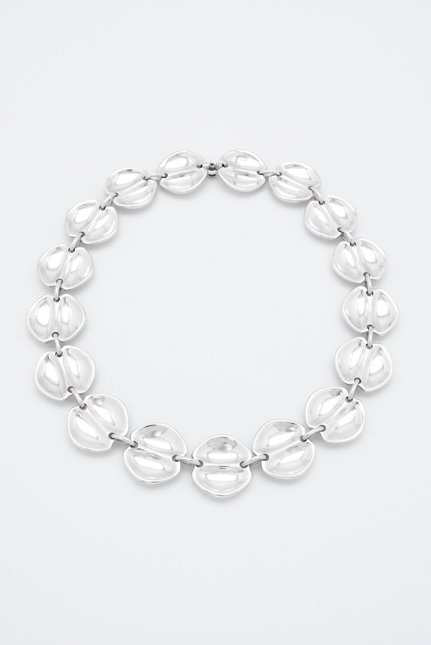 Vintage Georg Jensen Sterling Silver Disc Link Necklace - Design 270 Henning Koppel