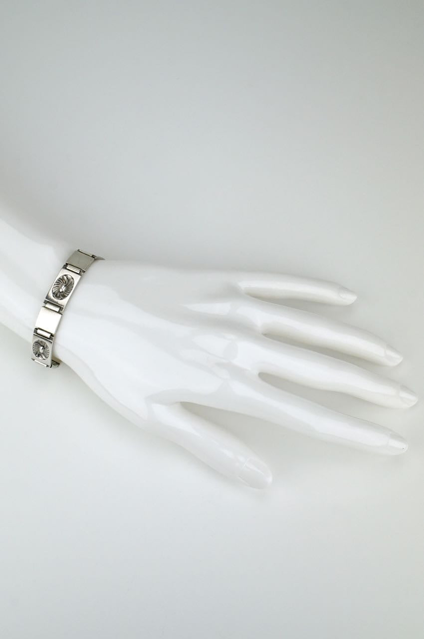 Georg Jensen silver lotus panel bracelet - design 56A
