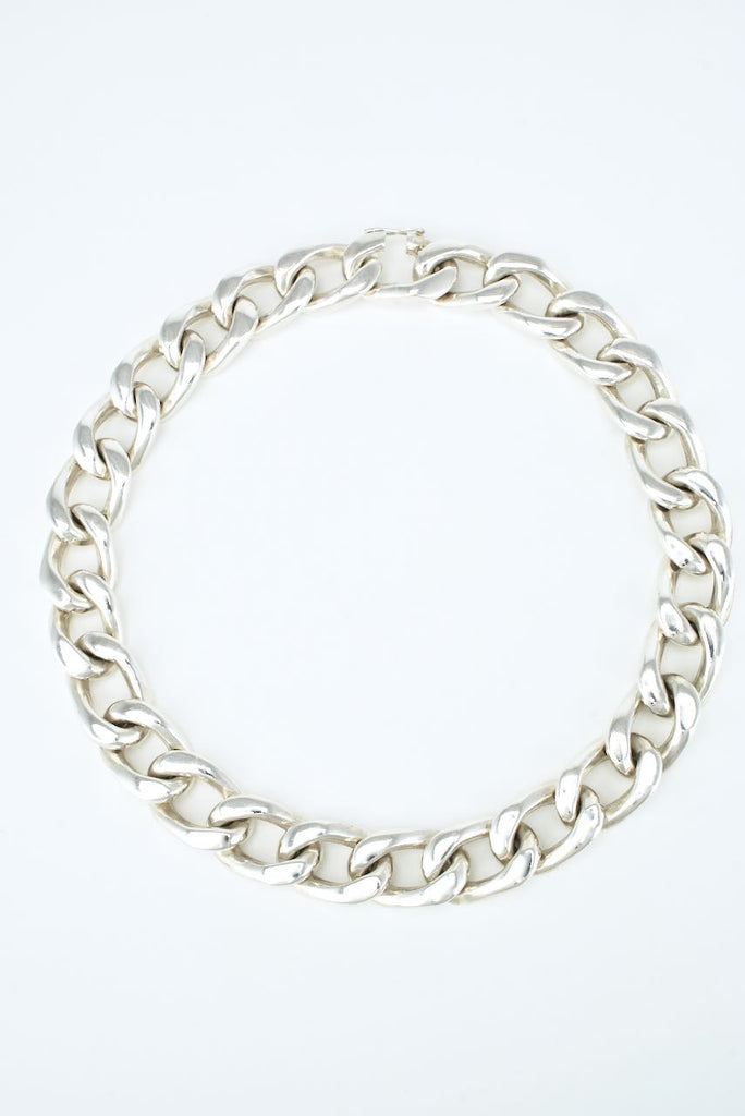 Vintage Solid Silver Cuban Curb Link Necklace 286grms 1980s