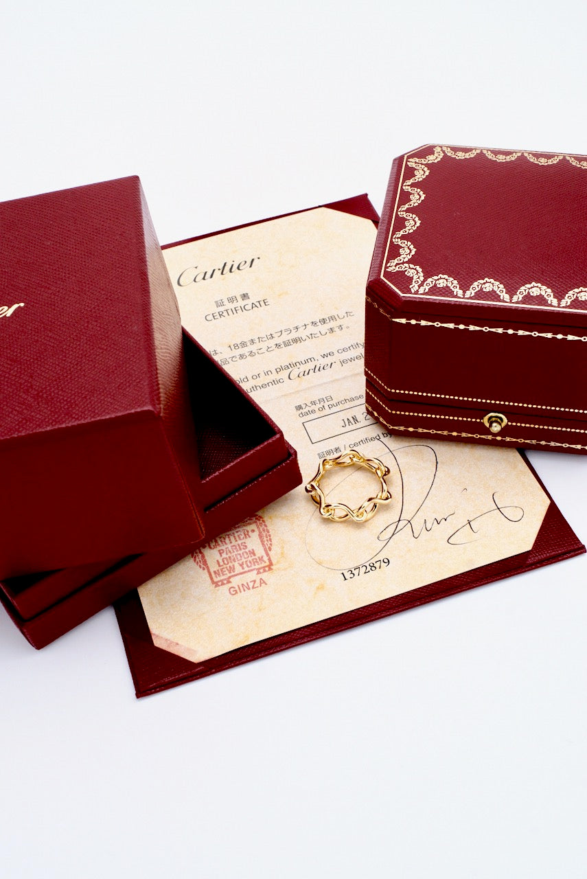 Vintage Cartier 18k Yellow Gold Maillon Infini Link Ring