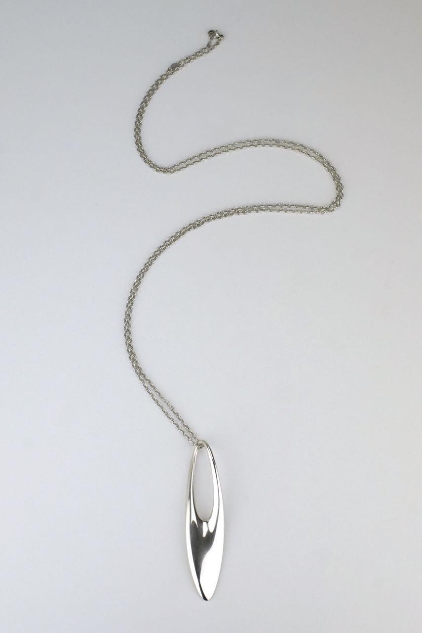 Georg Jensen silver long Zephyr pendant necklace - design 500
