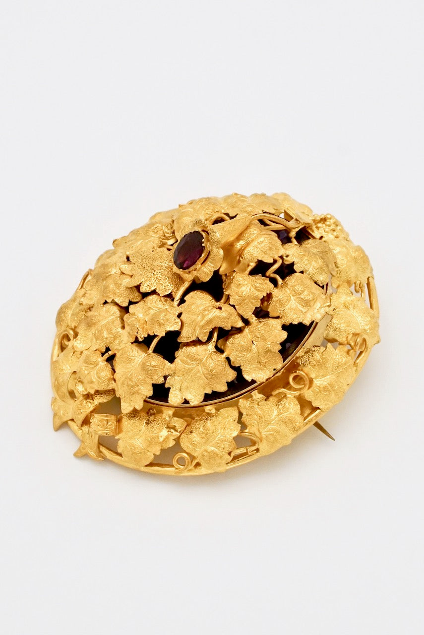 Antique Colonial Australian 15k Yellow Gold Locket Brooch