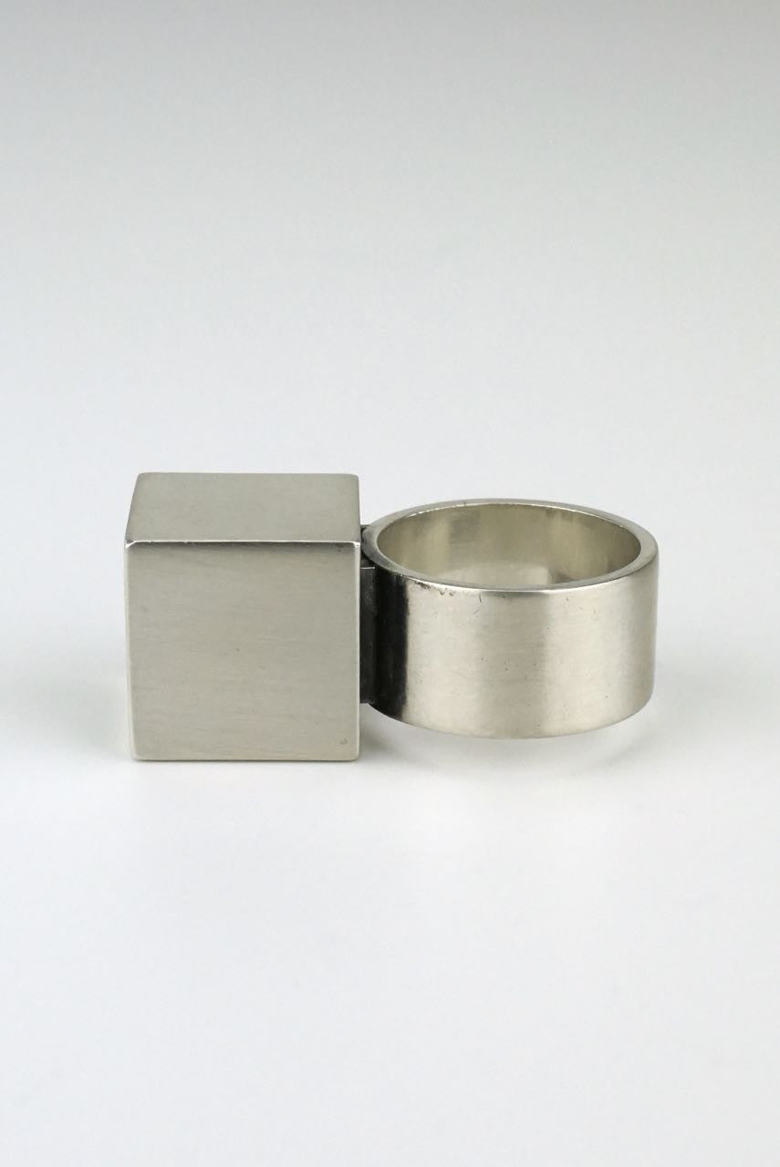 Hans Hansen silver and rock crystal box ring