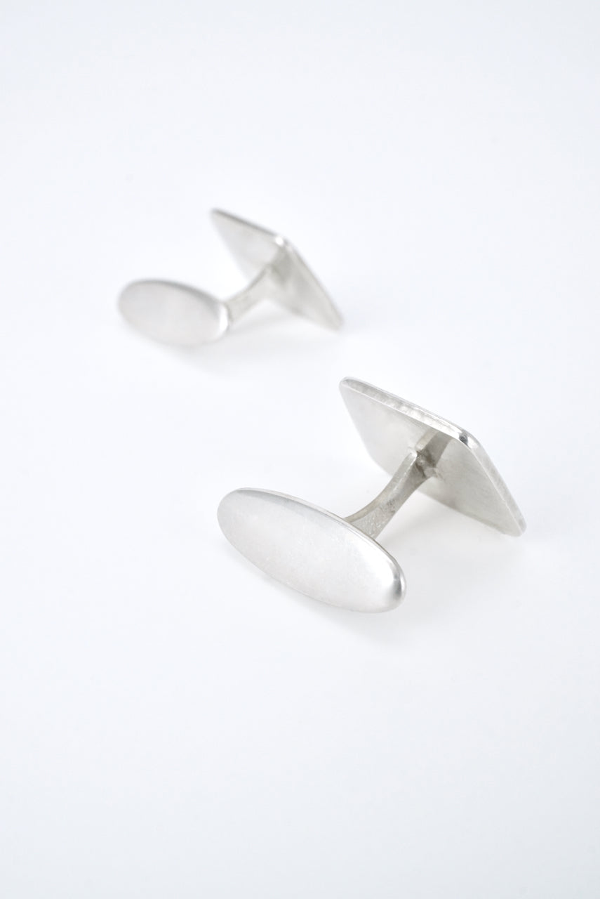 Vintage Danish Sterling Blue Enamel Cufflinks 1960s