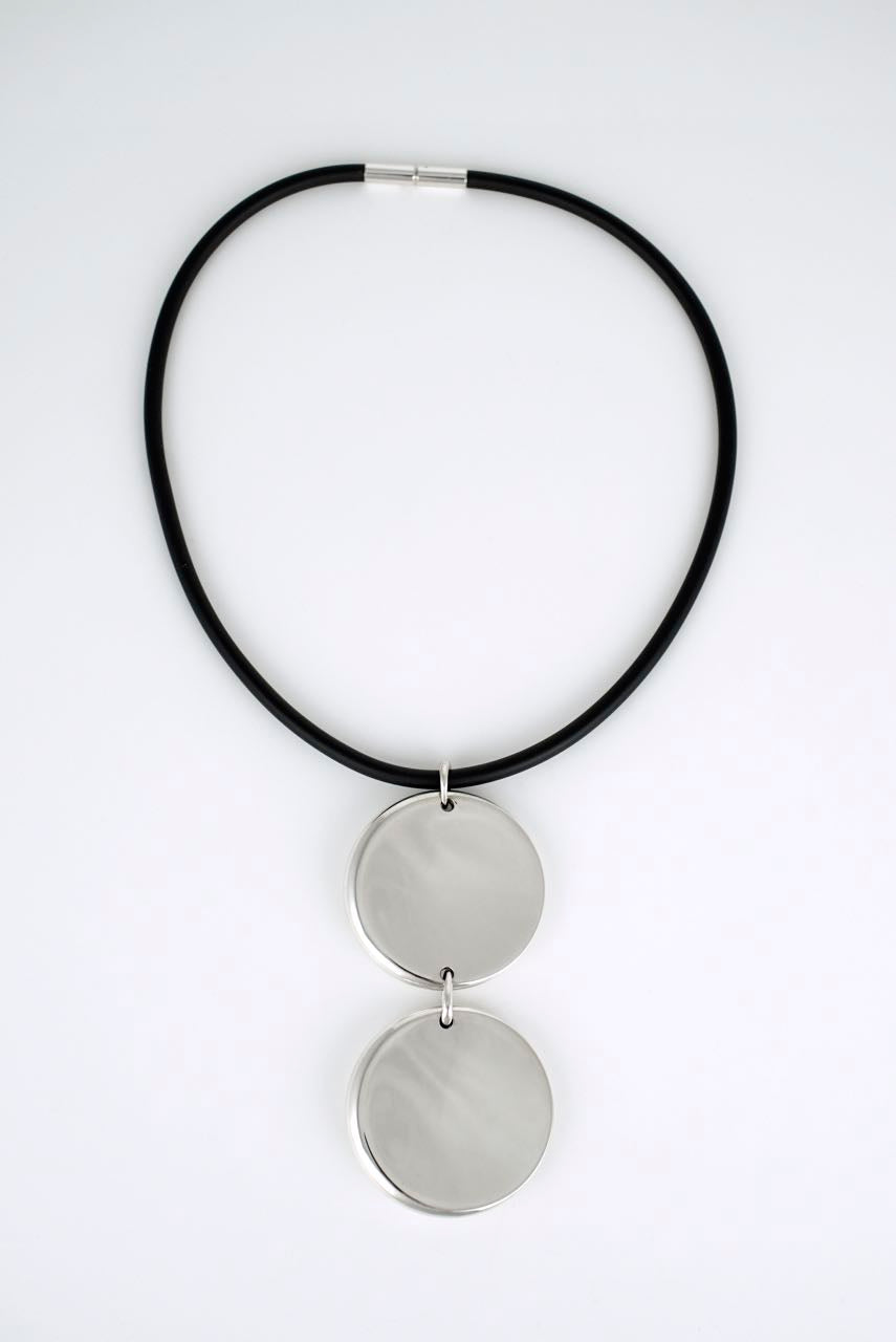 Georg Jensen silver double drop "zero" pendant - design 450 Jacqueline Rabun