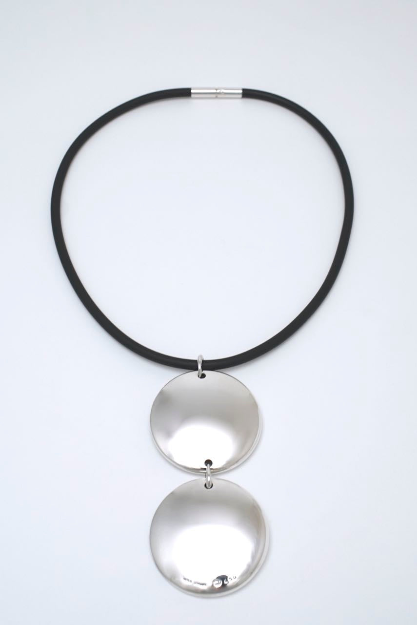 Georg Jensen silver double drop "zero" pendant - design 450 Jacqueline Rabun