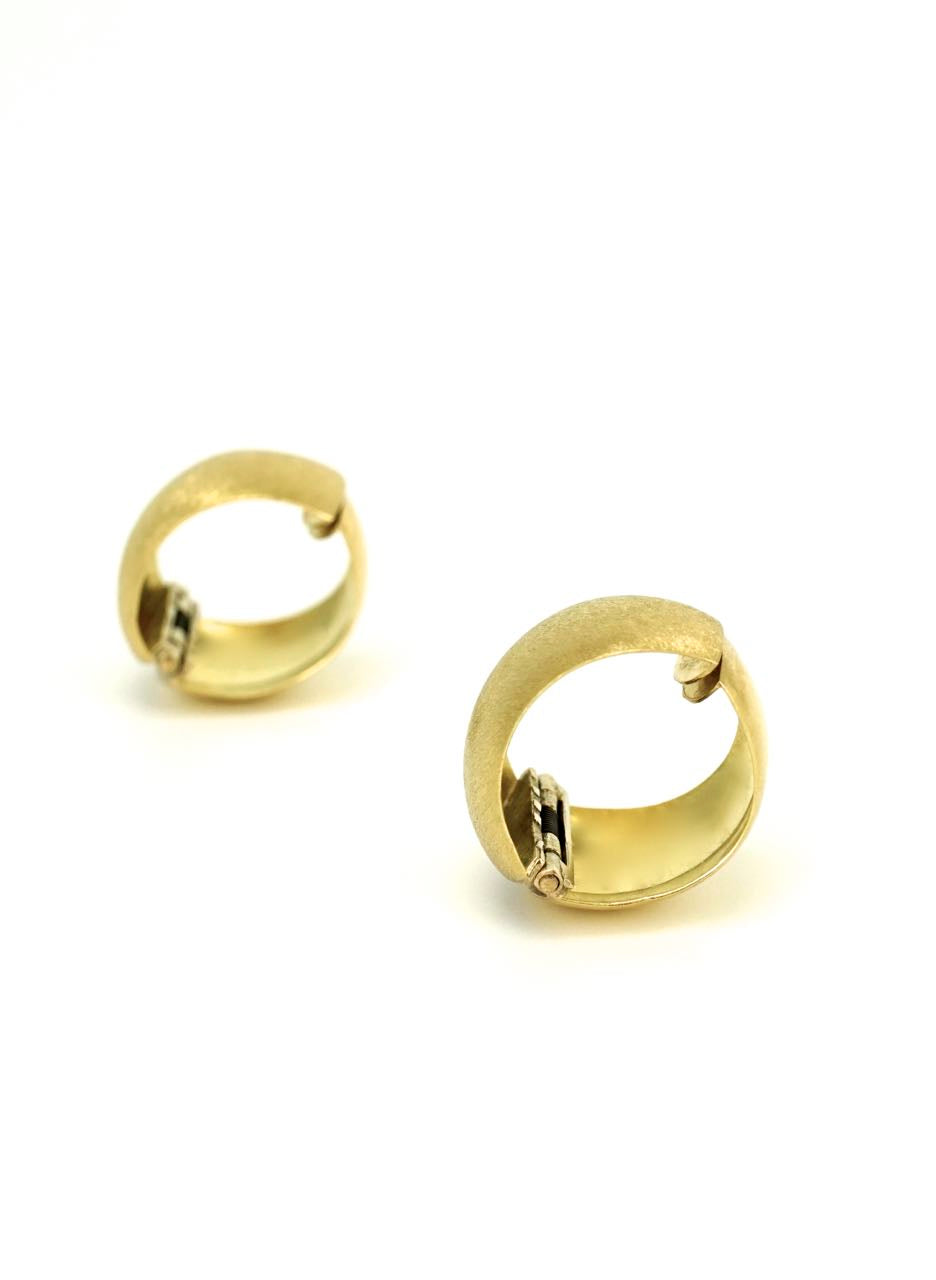 18k yellow gold double sided clip earrings 1960s