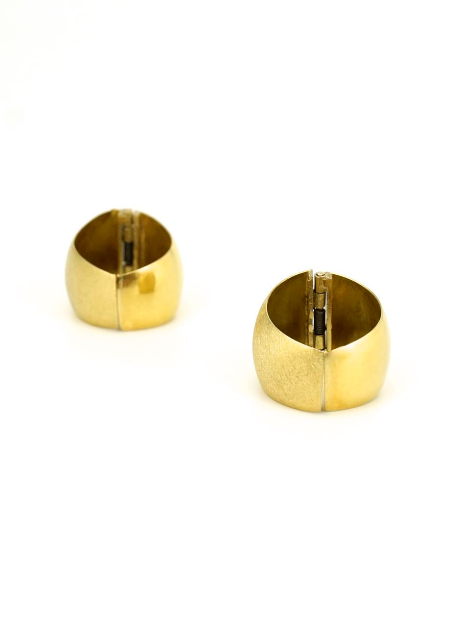 18k yellow gold double sided clip earrings 1960s