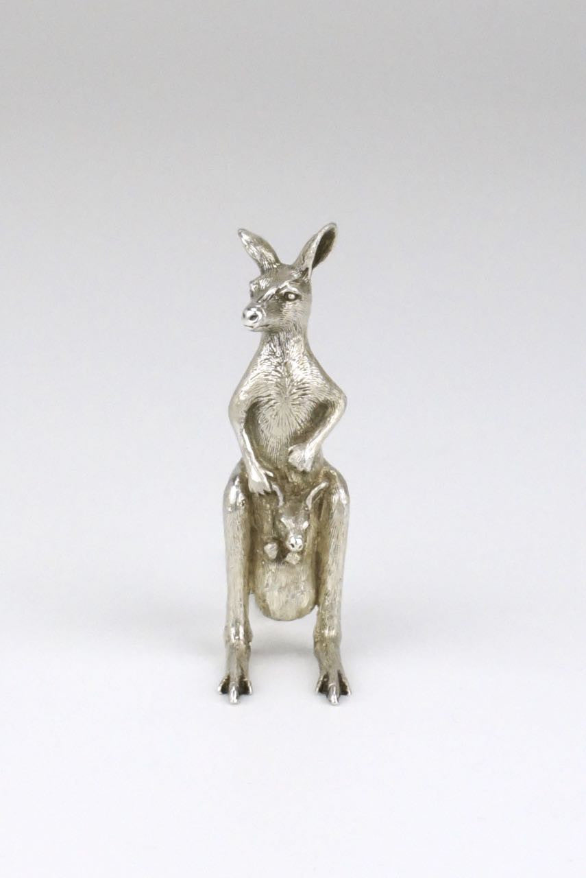 Australian silver kangaroo figure