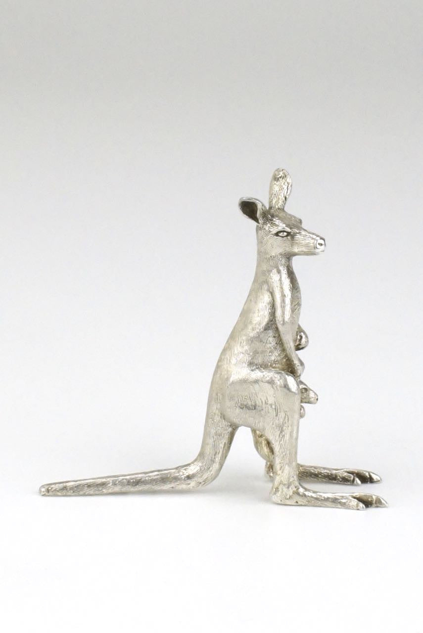 Australian Made Pewter Kangaroo Souvenir – Miniature Jewellery Box By Oz Art Studios