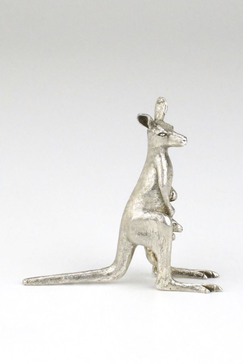 Australian silver kangaroo figure
