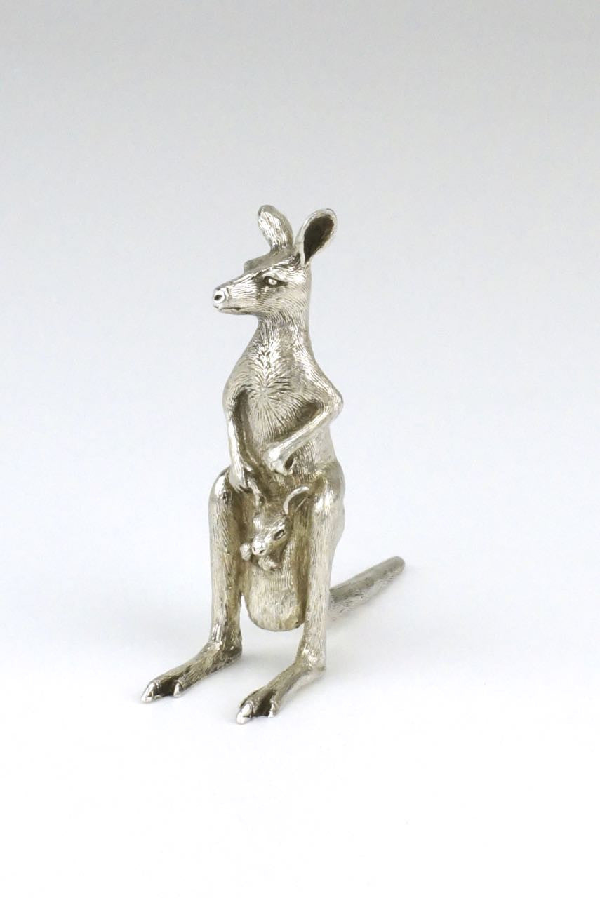 Australian silver kangaroo figure