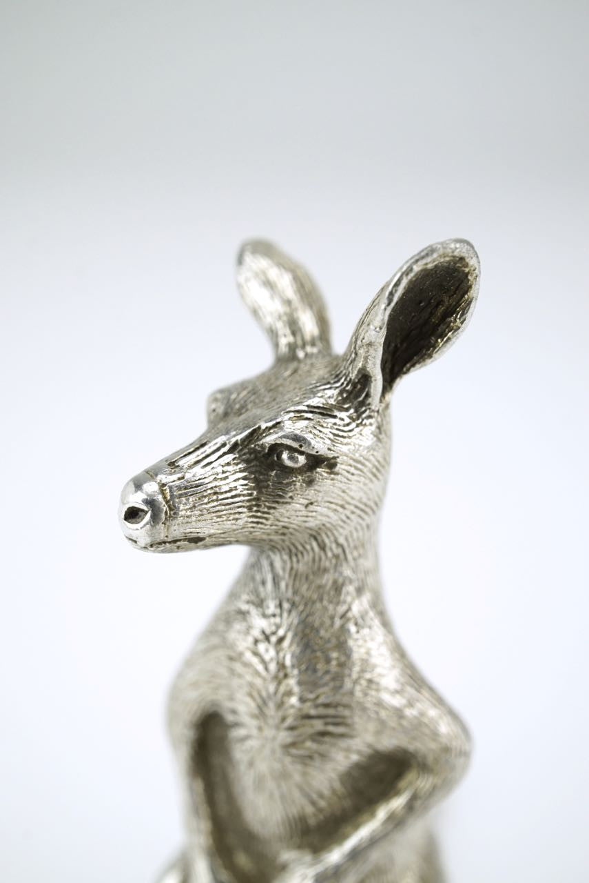 Australian silver kangaroo figure