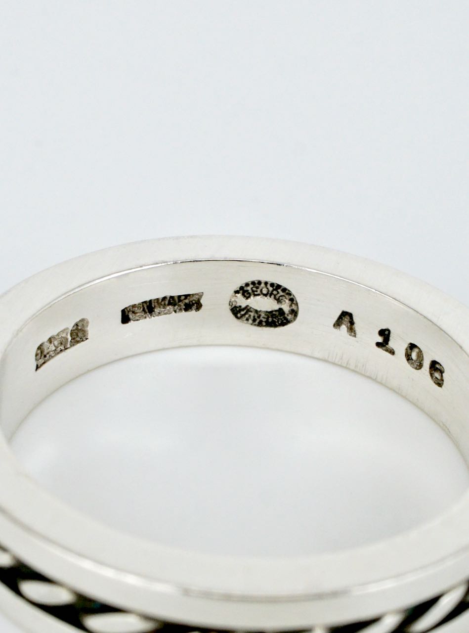 Vintage Georg Jensen Sterling Silver Rope Design Band Ring - Design A106