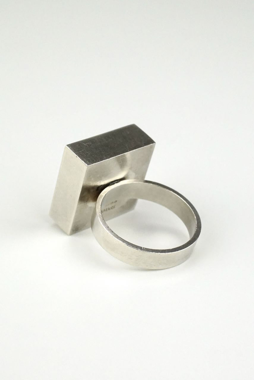 Vintage Arne Johansen Silver Square Tile Ring Denmark
